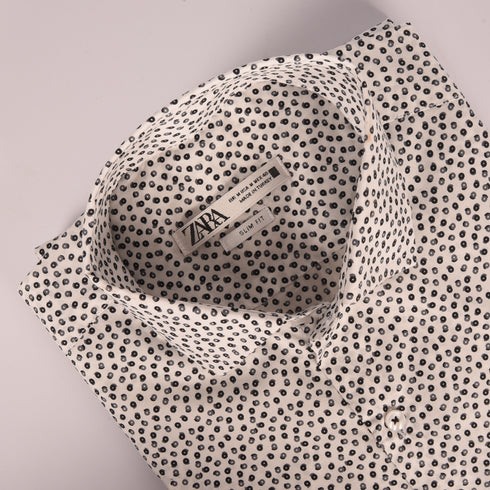 ZR White Orbicular Printed Shirt